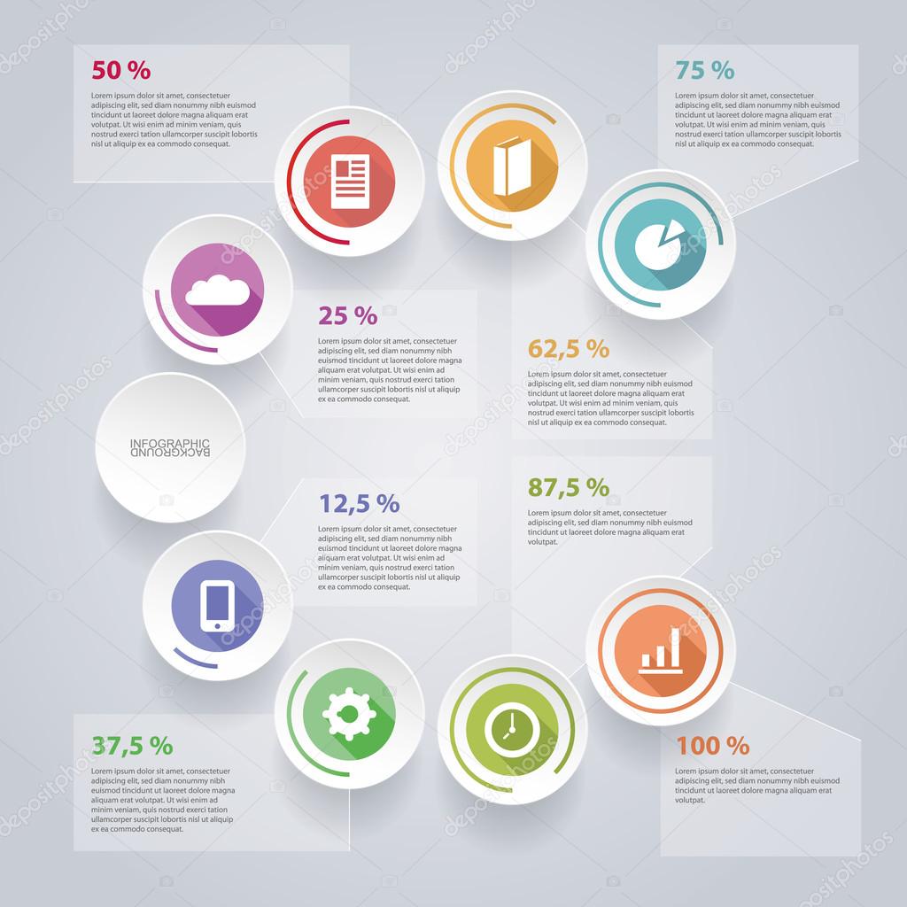 Circular Infographic Design with Pie Chart