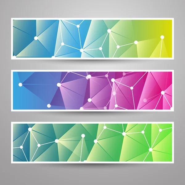 Conjunto de banners vectoriales modernos con fondo abstracto colorido — Archivo Imágenes Vectoriales