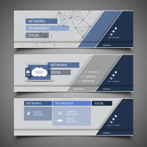 Éléments de conception Web - Modèles d'en-tête — Image vectorielle