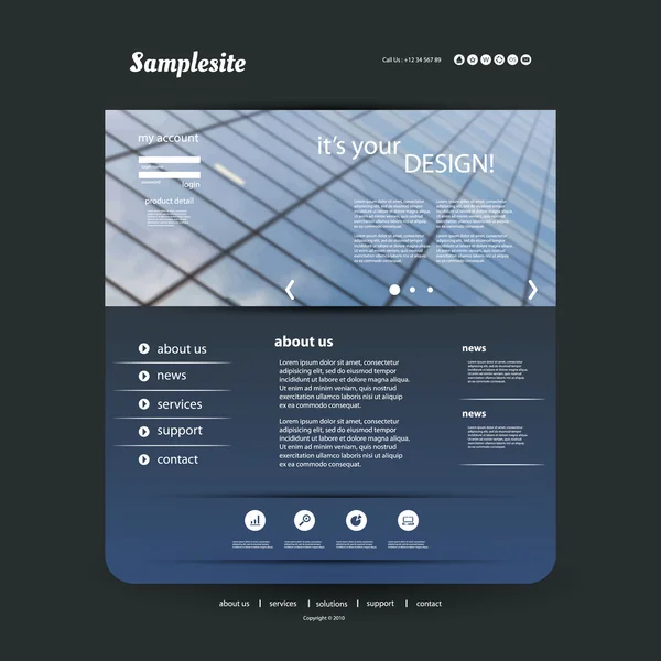 您的企业的网站模板 — 图库矢量图片