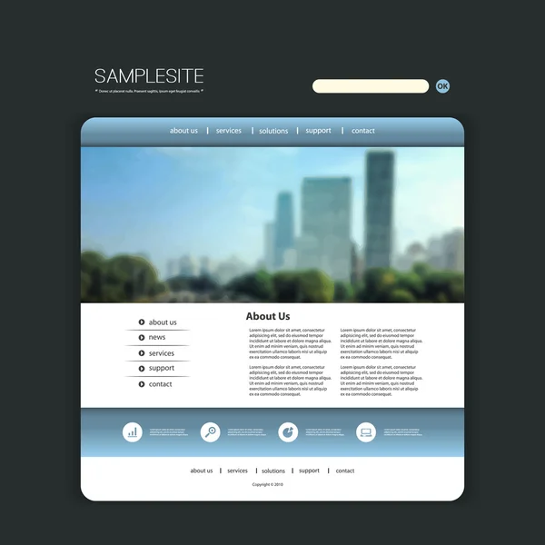 あなたのビジネスのためのホームページ テンプレート — ストックベクタ