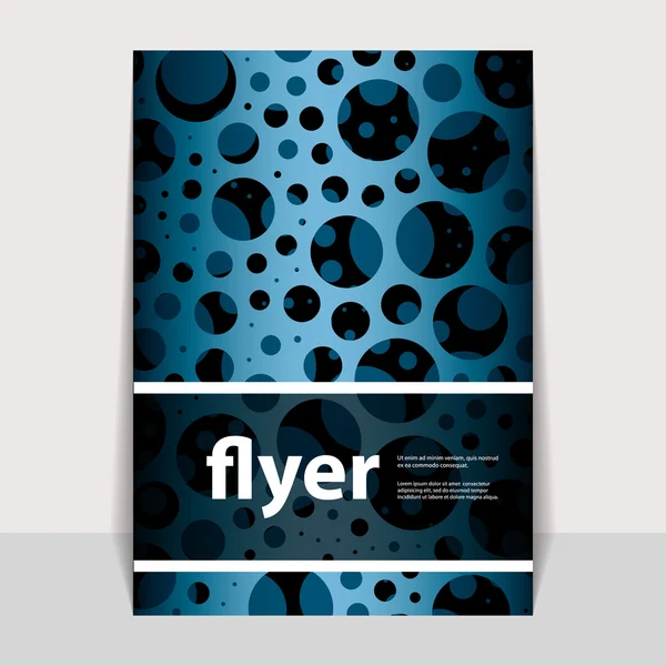 Flygblad eller cover design med blå abstrakt mönster — Stock vektor