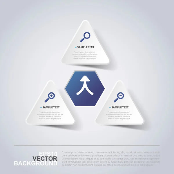 Minimale papier gesneden infographic ontwerp - driehoeken en zeshoeken — Stockvector