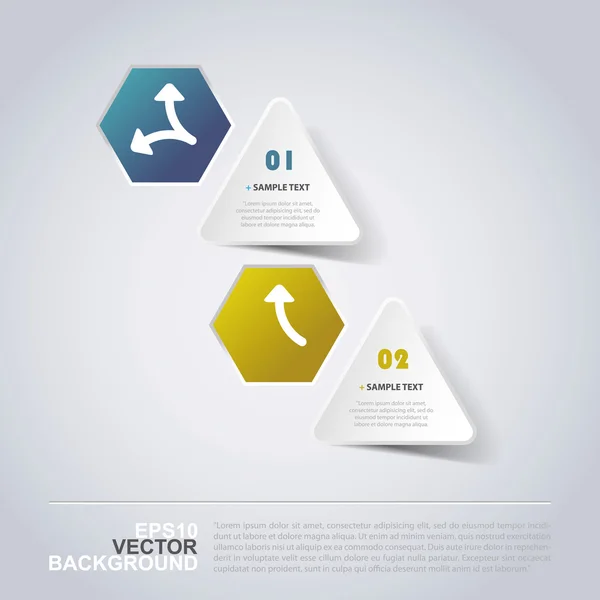 Diseño de Infografía de Corte de Papel Mínimo - Triángulos y Hexagones — Vector de stock