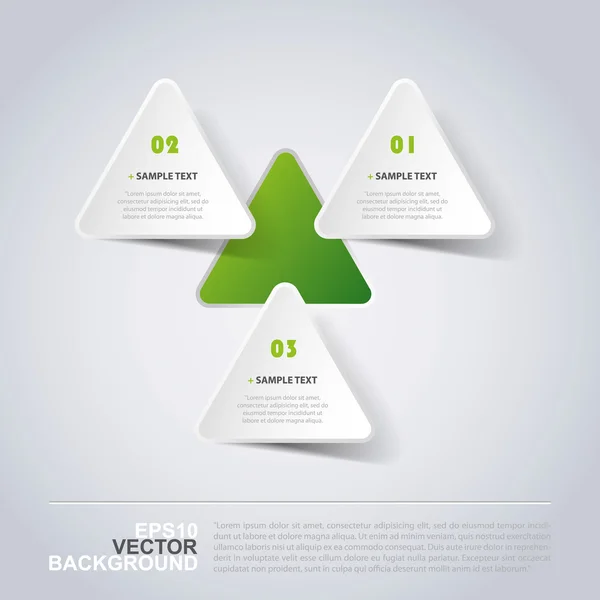 Ελάχιστη χαρτί αποκοπή σχεδίαση infographics - τρίγωνα — Διανυσματικό Αρχείο