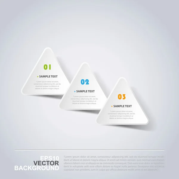 Minimale papier gesneden infographics ontwerp - driehoeken — Stockvector