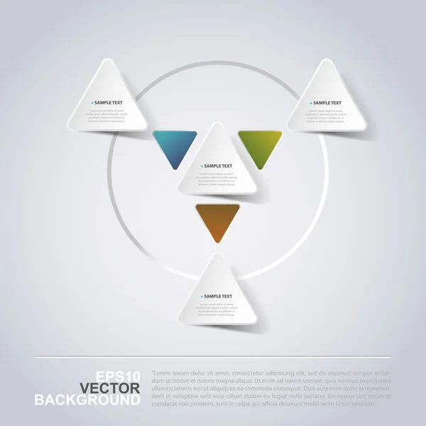 Design de Infográficos de Corte de Papel Mínimo - Triângulos — Vetor de Stock