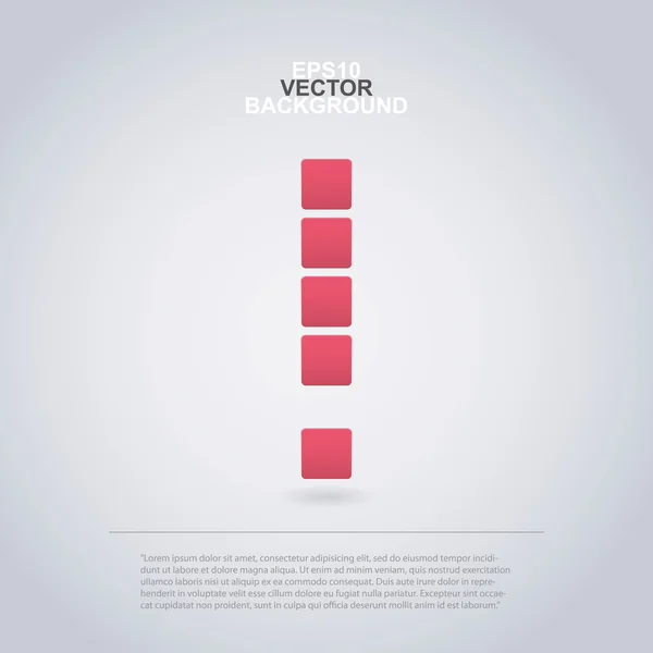 Symbole aus Quadraten - Ausrufezeichen Design für Infografiken — Stockvektor