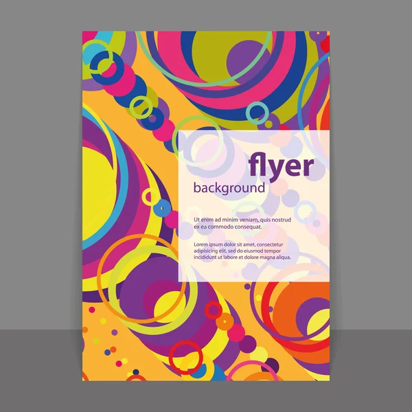 Flyer or Cover Design with Colorful Abstract Pattern - Rings — Stock Vector