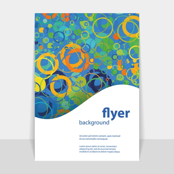 Folheto ou capa Design com padrão colorido abstrato borbulhante —  Vetores de Stock