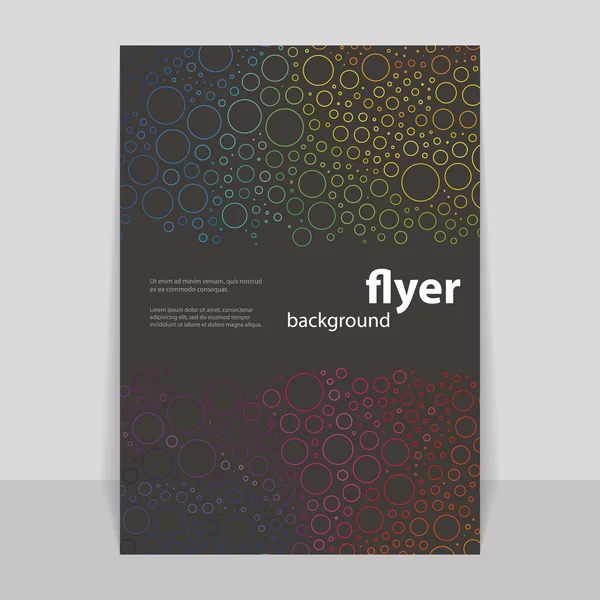 Flyer of Cover Design met kleurrijke abstracte patroon - ringen — Stockvector