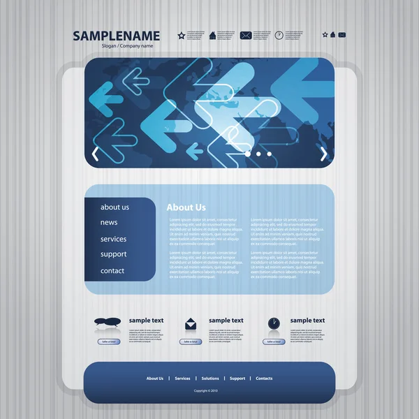 Vector de plantilla de diseño de sitio web de negocio abstracto — Archivo Imágenes Vectoriales