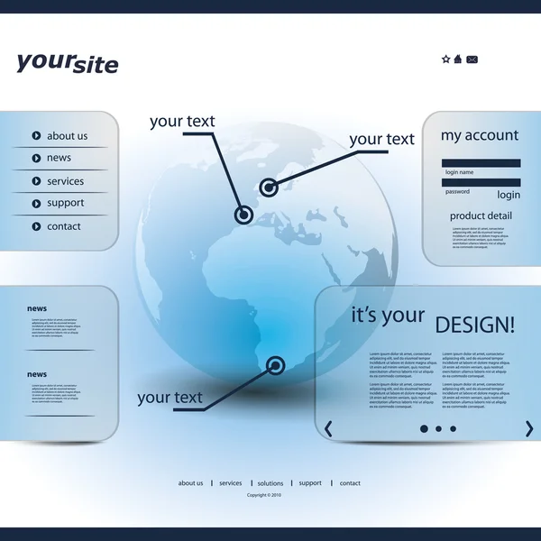 ウェブサイトテンプレート — ストックベクタ