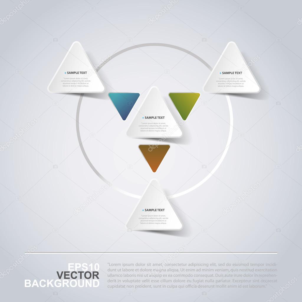 Minimal Paper Cut Infographics Design - Triangles Stock Vector Image by ...