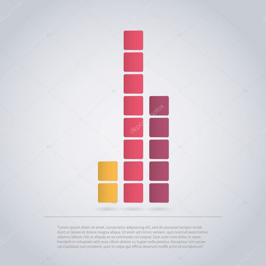 Diagram Icon Design Made of Squares for Infographics