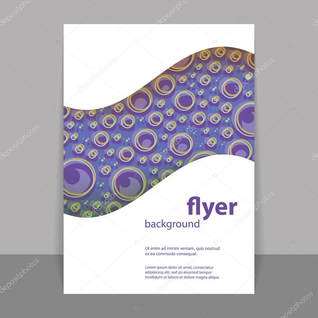 Flyer or Cover Design with Blue Abstract Pattern - Rings