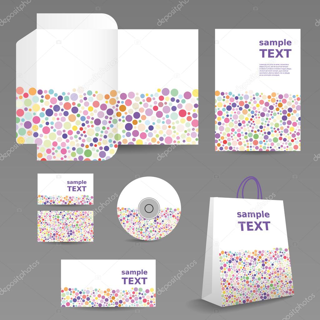 Stationery Template, Corporate Image Design with Dotted Pattern