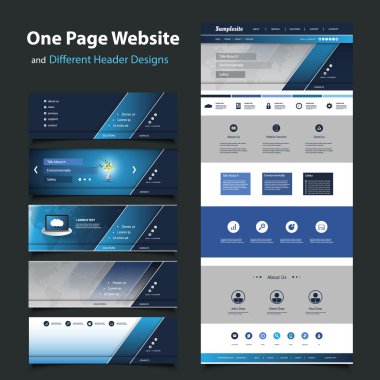 Altı farklı başlık tasarımları ile işiniz için Web sitesi şablonu