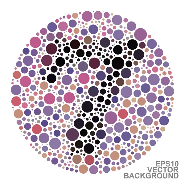 Colorful Dotted Abstract Background - Number Seven — Stock Vector