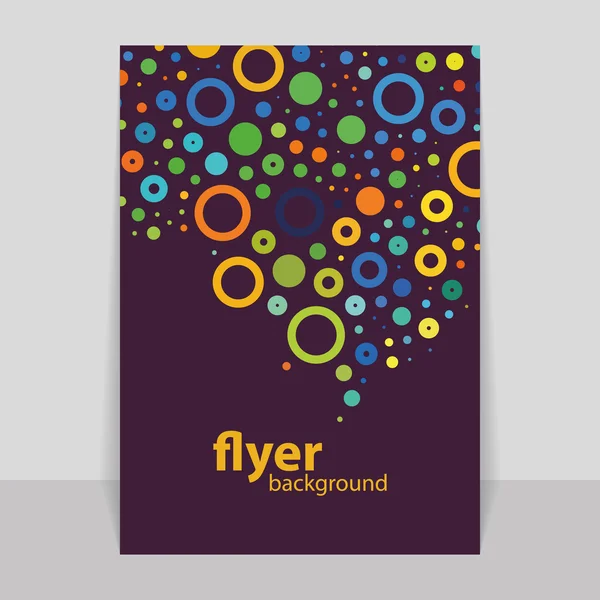 Flyer of Cover Design met kleurrijke abstracte patroon - ringen — Stockvector