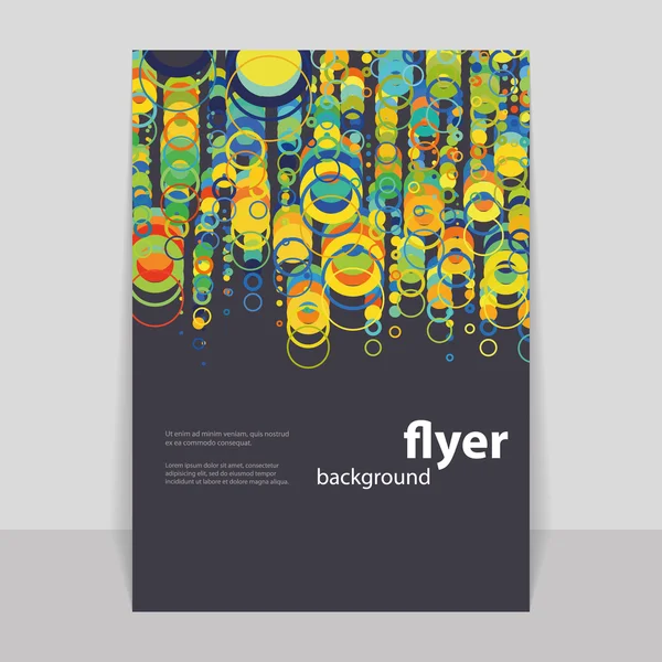 Flyer of Cover Design met kleurrijke abstracte patroon - ringen — Stockvector