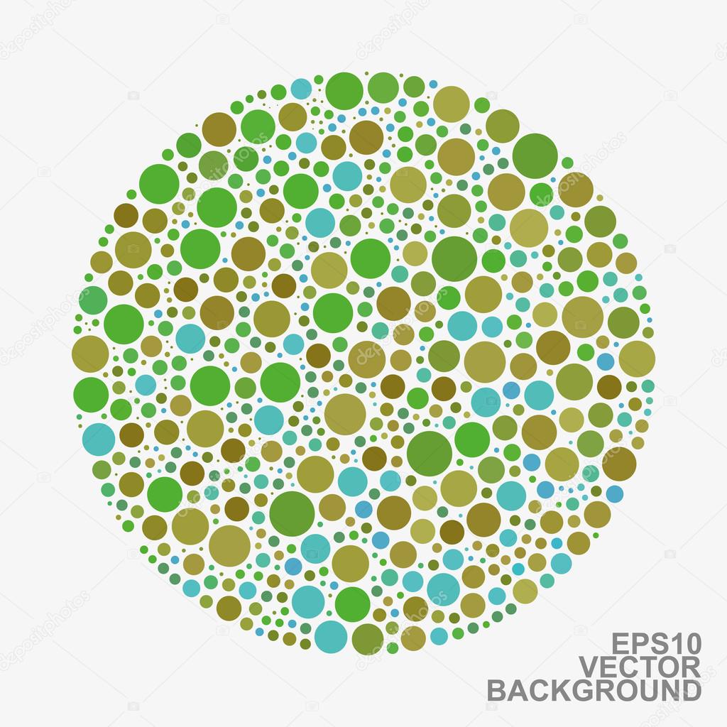 Colorful Dotted Abstract Background - Blue and Green Circles