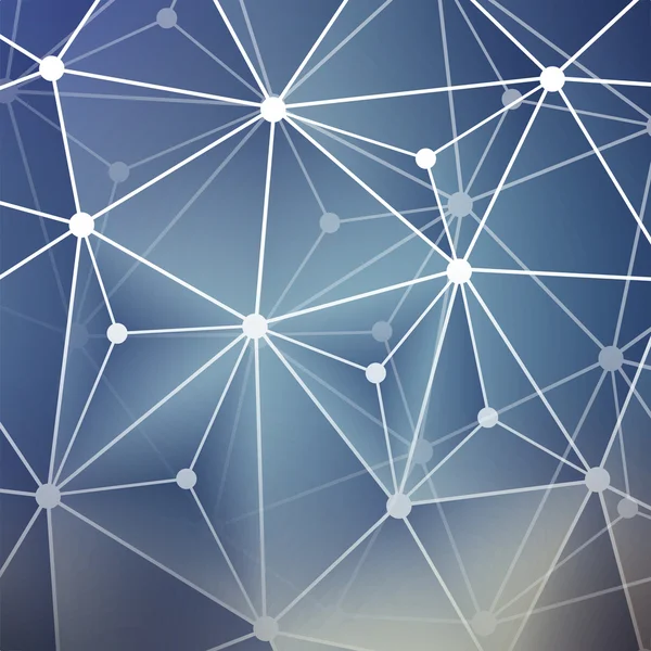 Connexions - Moléculaire, Global, Conception de réseau d'affaires avec fond flou — Image vectorielle
