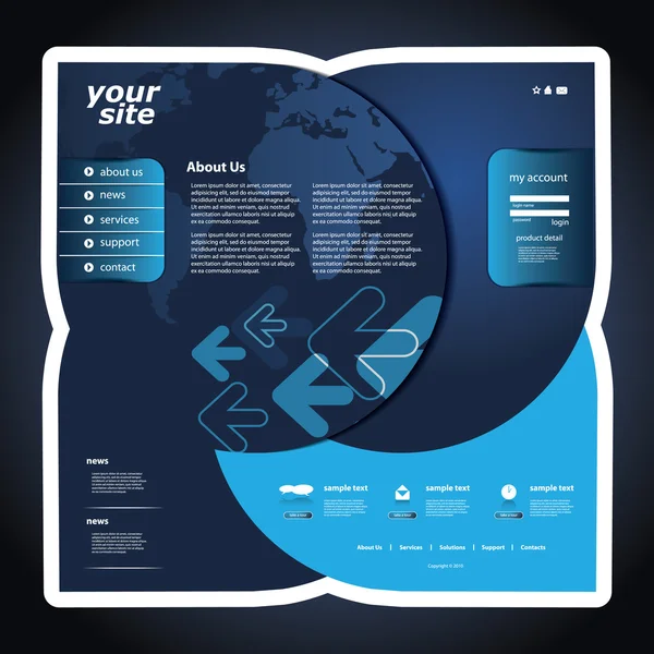 Modello di sito web — Vettoriale Stock
