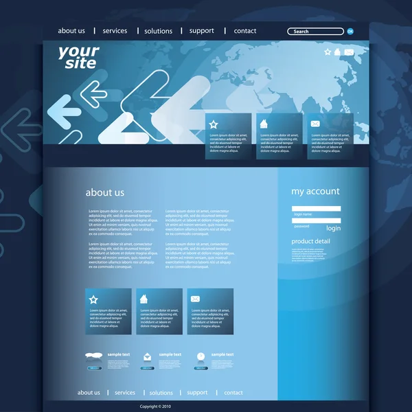 ウェブサイトテンプレート — ストックベクタ