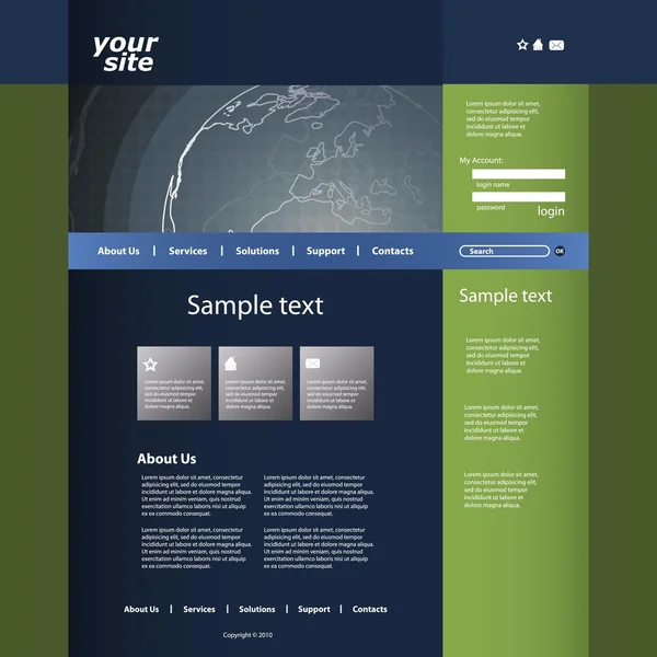 ウェブサイトテンプレート — ストックベクタ