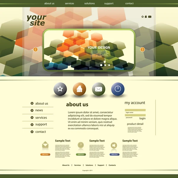 ウェブサイトテンプレート — ストックベクタ