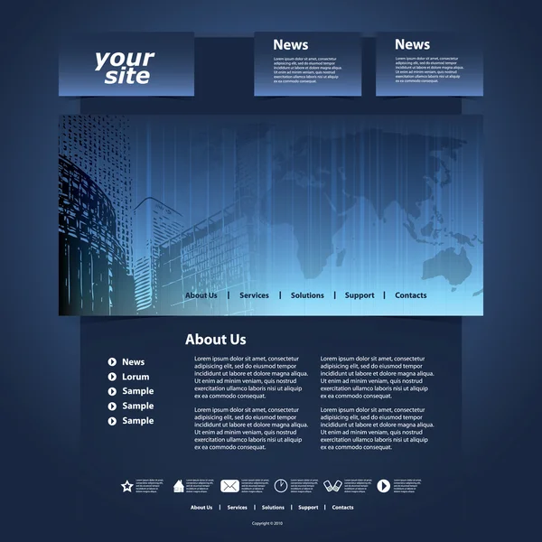 ウェブサイトテンプレート — ストックベクタ
