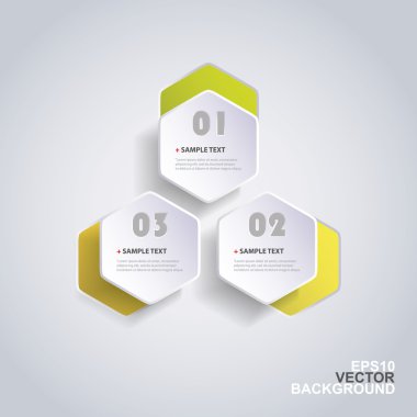Renkli kağıt kesme Infographic tasarım - yuvarlak altıgenler