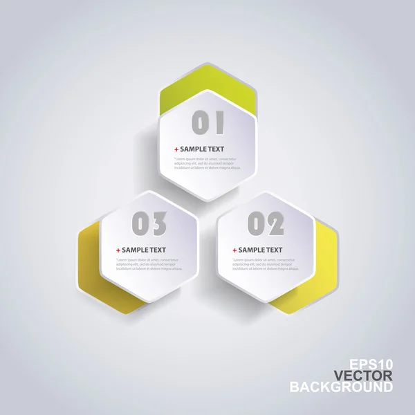 Färgglada papper skära Infographic Design - rundade hexagoner — Stock vektor