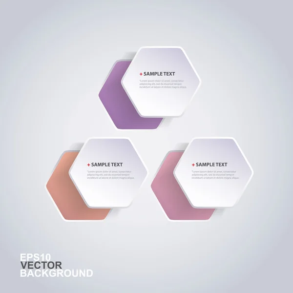Kleurrijke papier gesneden Infographic ontwerp - afgeronde zeshoeken — Stockvector