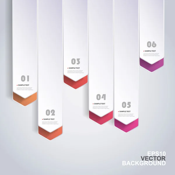 Diseño de infografías de corte de papel colorido - Flechas — Vector de stock