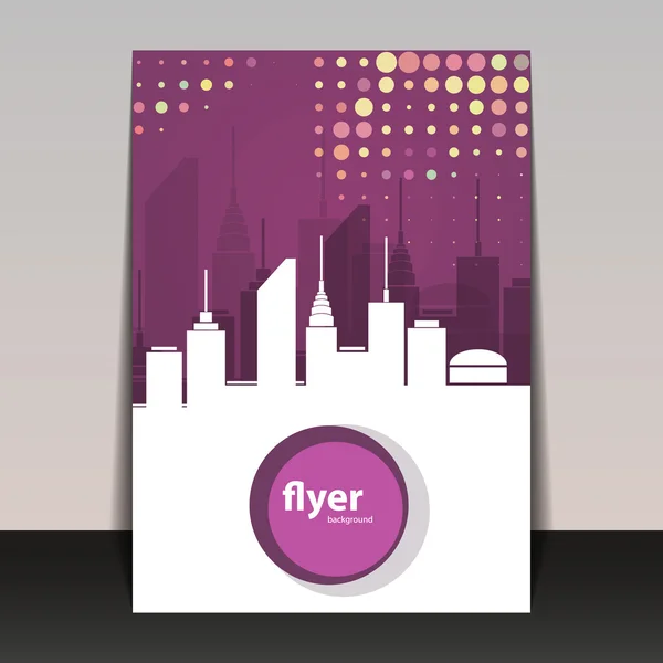 Flyer o Cover Design - Cityscape Silhouette — Vettoriale Stock