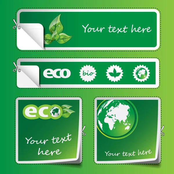 Collectie van Eco-Labels en Stickers — Stockvector