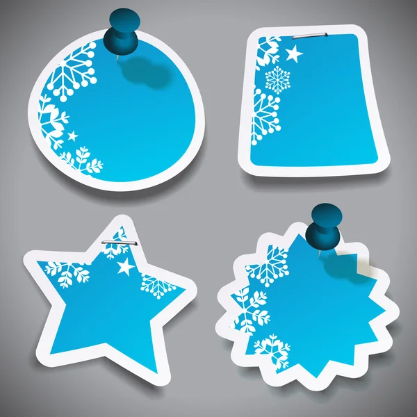 Paper Cut Speech Bubbles with Snowflakes — 图库矢量图片