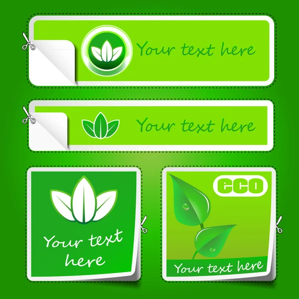 Collectie van Eco-Labels en Stickers — Stockvector