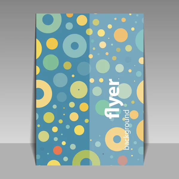 Flyer of Cover Design met kleurrijke abstracte patroon - punten, ringen, Bubbles — Stockvector