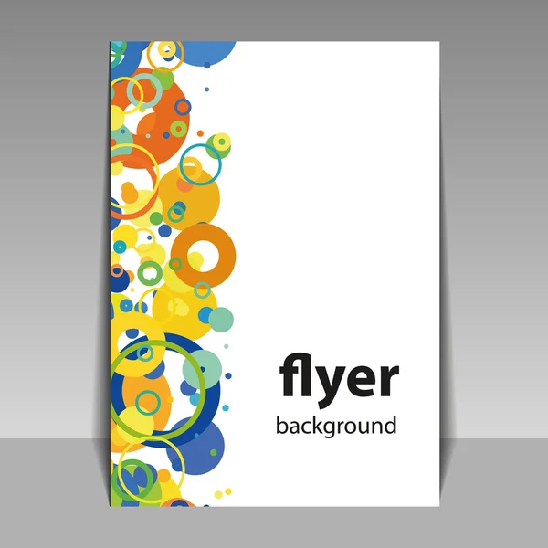 Flyer ou design de couverture avec motif abstrait coloré - Pois, anneaux, bulles — Image vectorielle