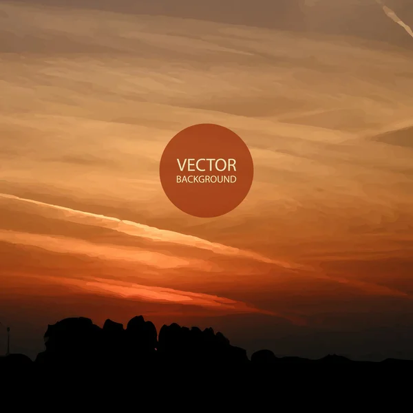 Abstrakter Hintergrund - Vektorbild - Sonnenuntergang — Stockvektor