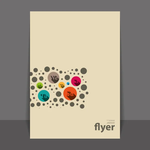 Flyer ou design de couverture avec motif abstrait coloré - Cercles et bulles — Image vectorielle