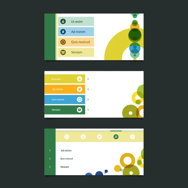 Éléments de conception Web : Conception d'en-tête minimale avec des icônes — Image vectorielle