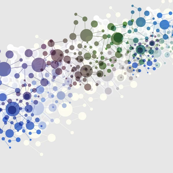 Połączenia - projekt kolorowe sieci molekularnej, globalne, biznes — Wektor stockowy