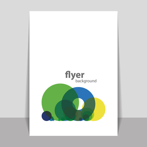 Flyer or Cover Design with Colorful Dots, Rings, Bubbles