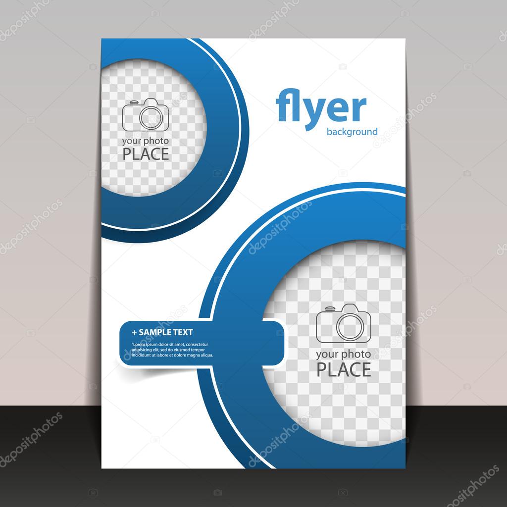 Business Corporate Flyer Template with Circles Pattern and Place for Your Image