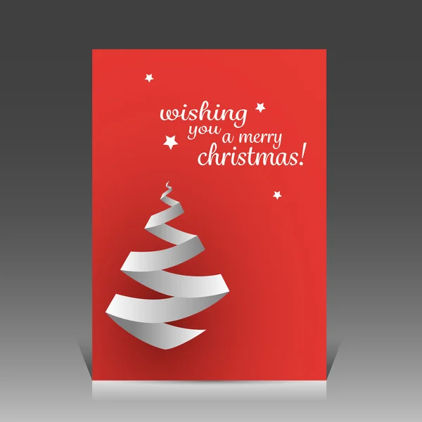 Origami Christmas Tree Card o Flyer Design Template — Vettoriale Stock