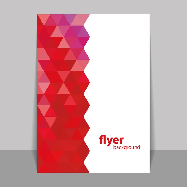 Flyer of Cover Design met driehoek mozaïek patroon - Red — Stockvector